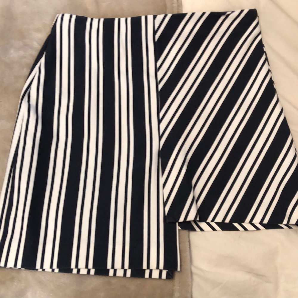 Zara asymmetrical stripped skirt